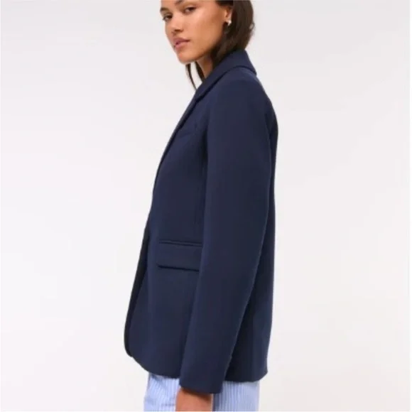 NWT Abercrombie & Fitch Classic Suiting Blazer in Navy - Picture 3 of 6